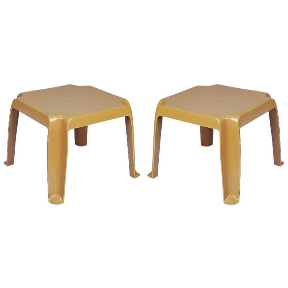 Teak Brown Patio End Table Set of 2 U13133