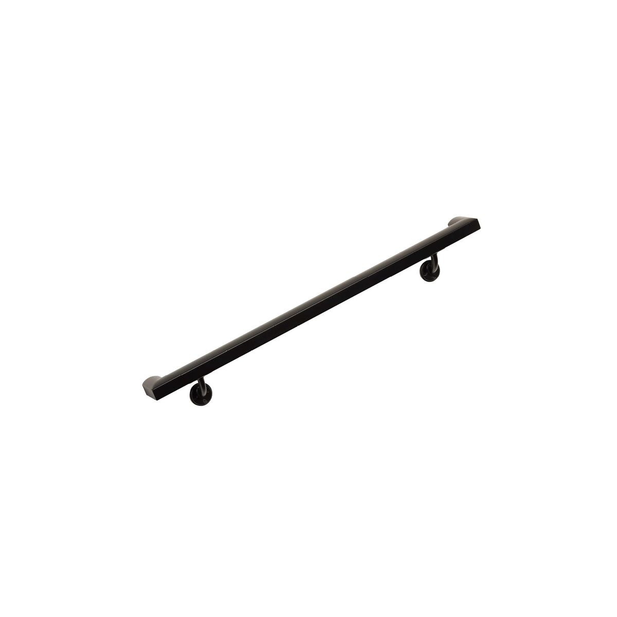 Aluminum Handrail Kit with Wall Mount Brackets, Black Textured, 3' Length N653667