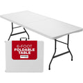 6ft White Plastic Folding Table P240496