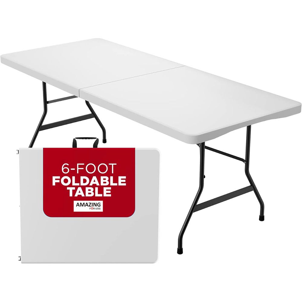 6ft White Plastic Folding Table P240496