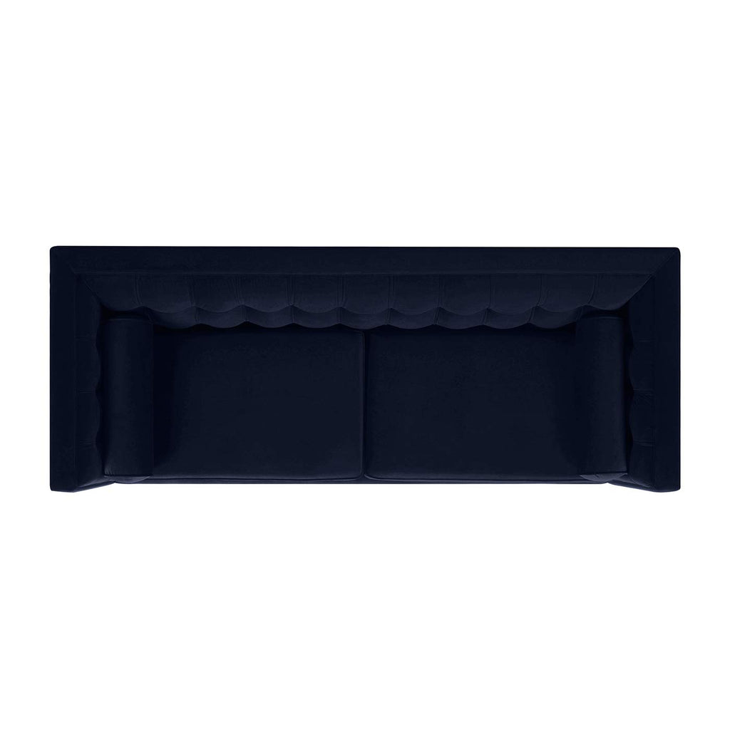 Dark Navy Blue Performance Velvet Tufted Sofa M89936