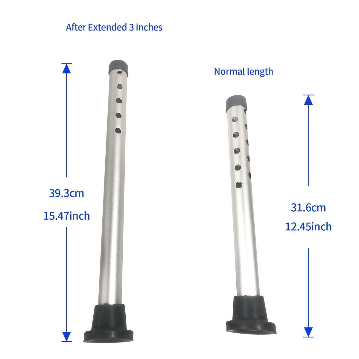 Aluminum 3 Inch Shower Chair Extension Tube H588594