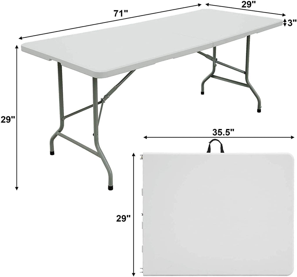 6ft White Plastic Folding Table P240496
