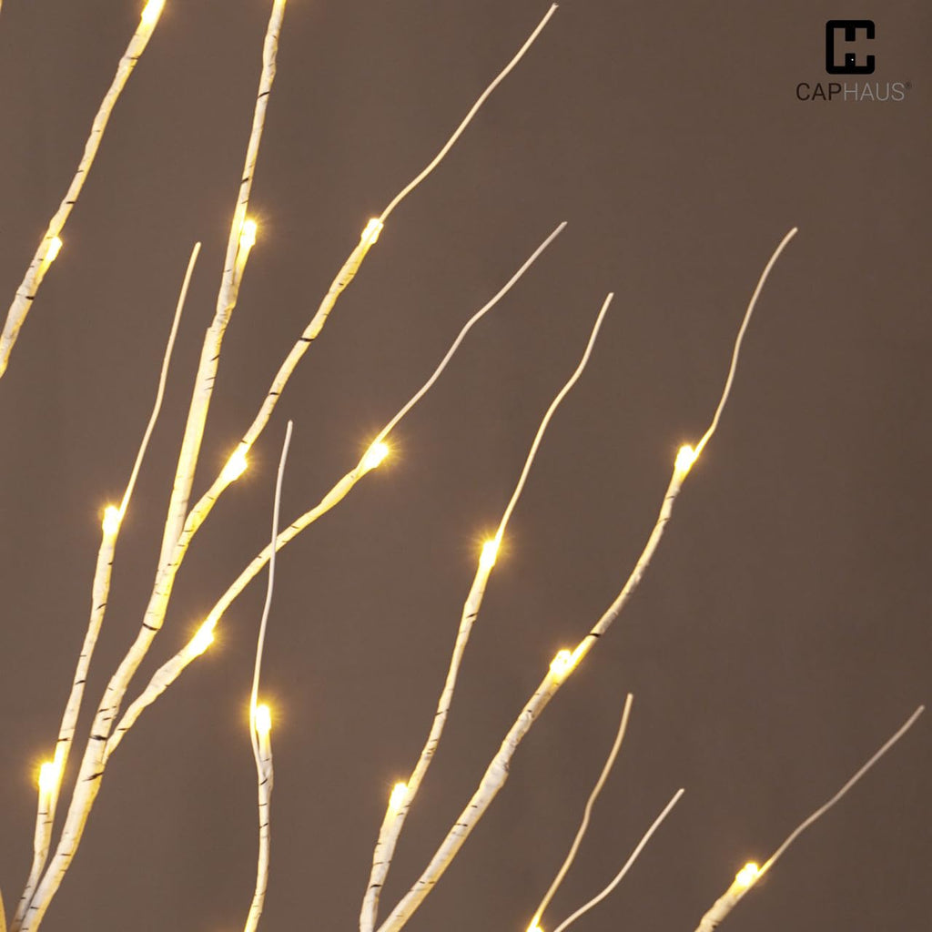 8 Ft White Pre-Lit Birch Tree with 132 Warm White LED R595