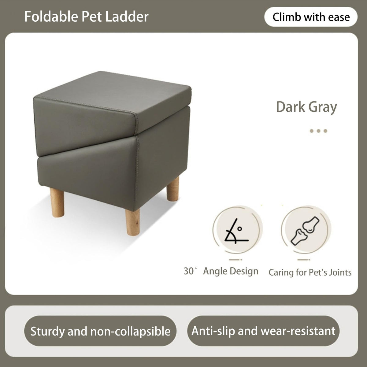 Foldable Pet Dog Ramp with Non-Slip Mat W644550