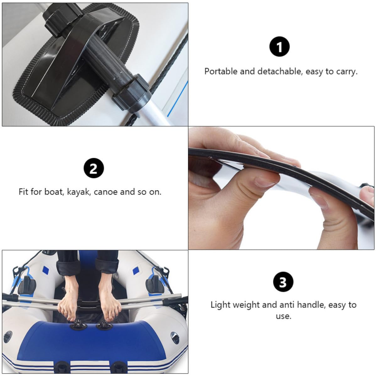 Boat Paddle Detachable Aluminum Alloy 2 Pairs R446426