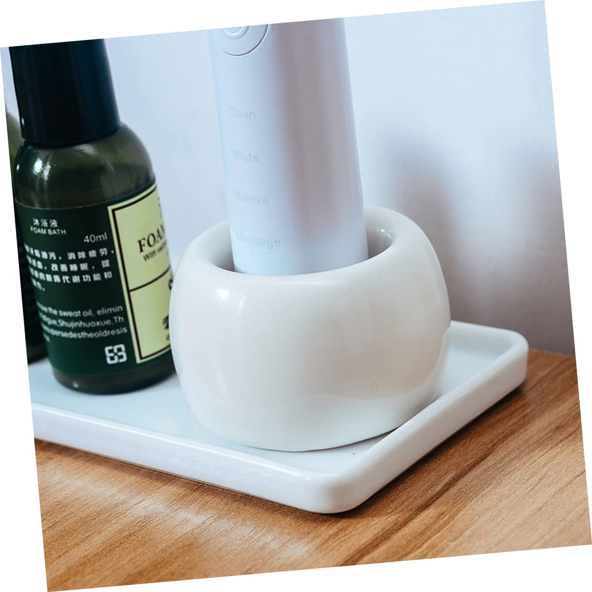2-Pack White Ceramic Electric Toothbrush Holder Stand S2874