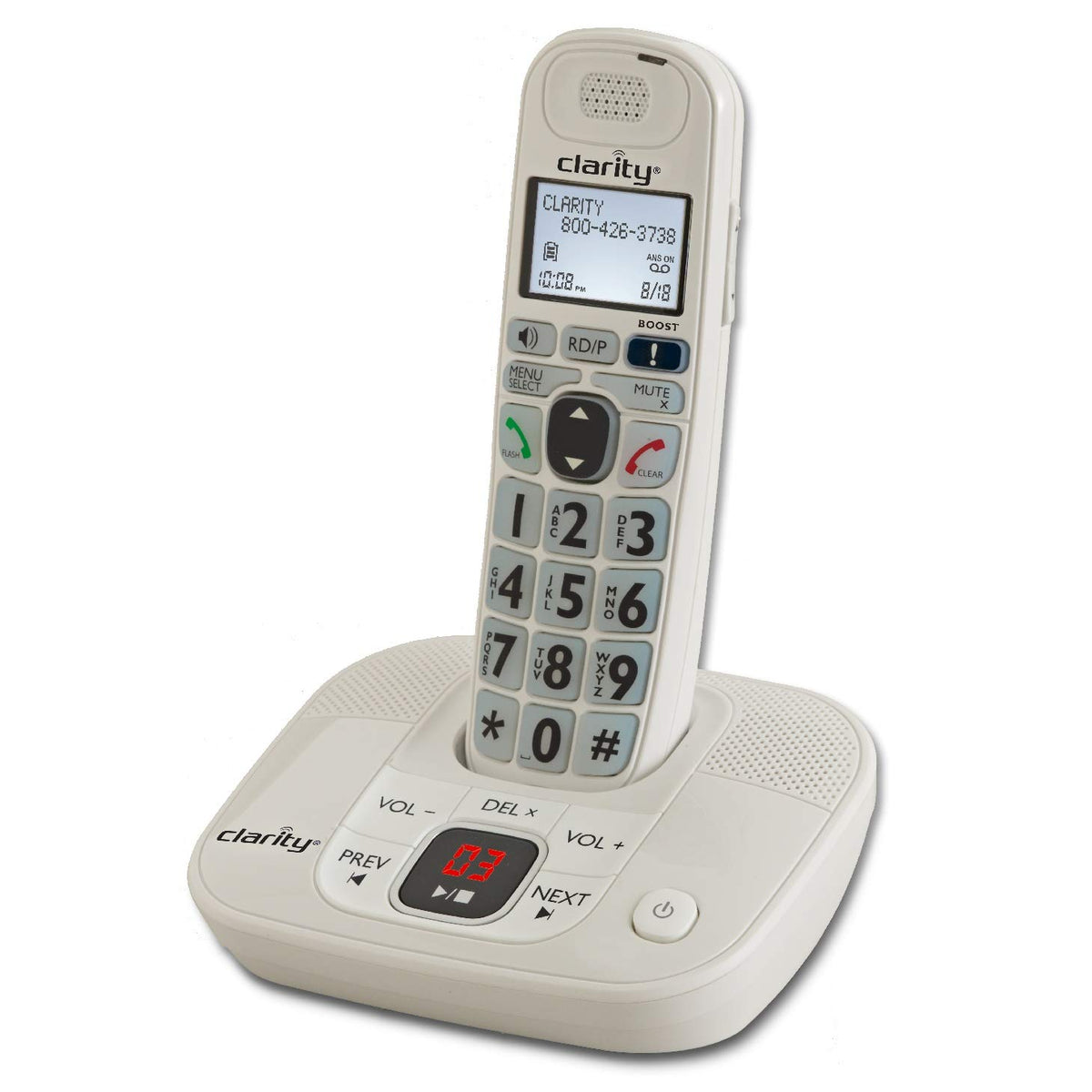 White Cordless Phone with Digital Answering System E495712