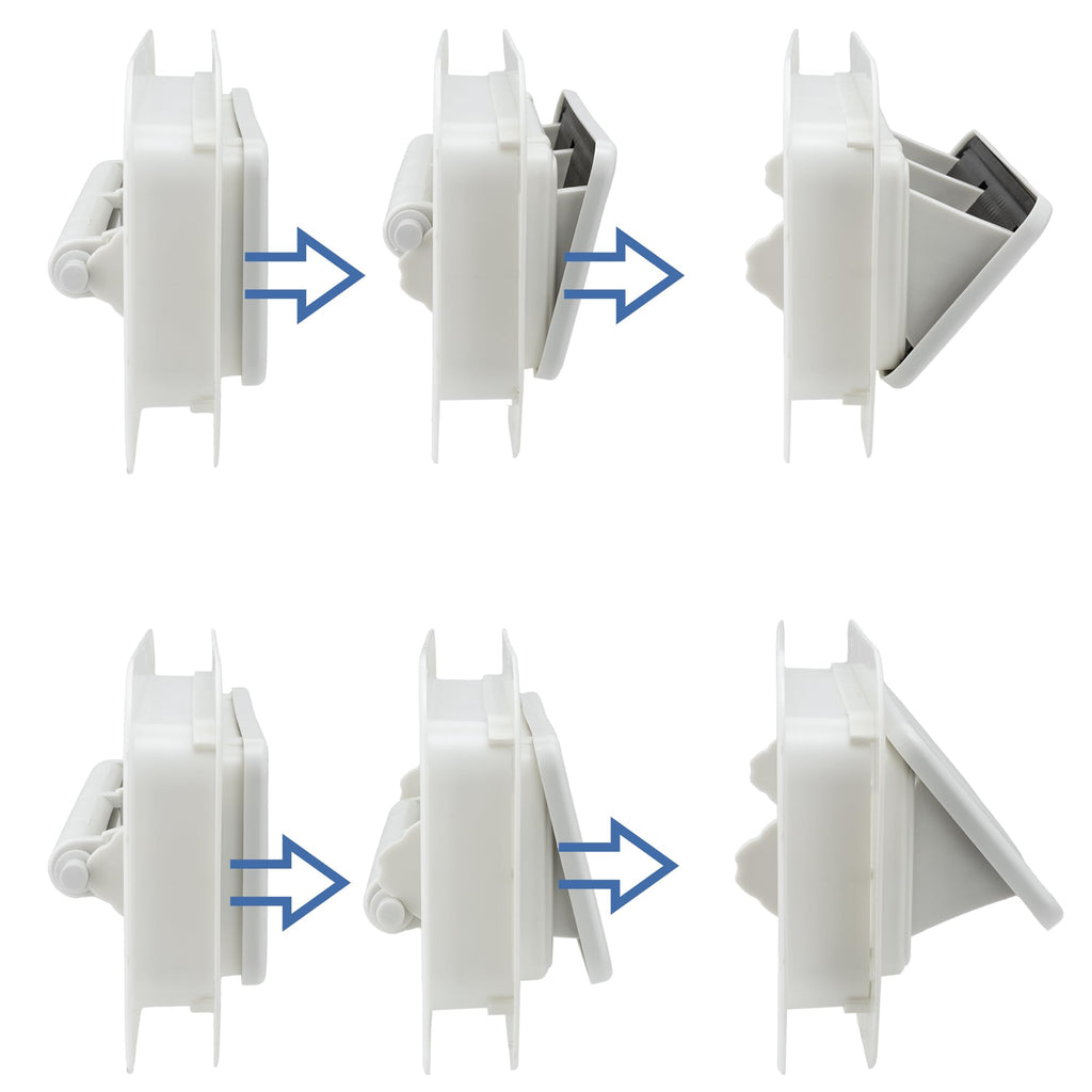 Two Way Plastic Vent with Trim Ring and Built-in Screen, 2 Pack, White U40102