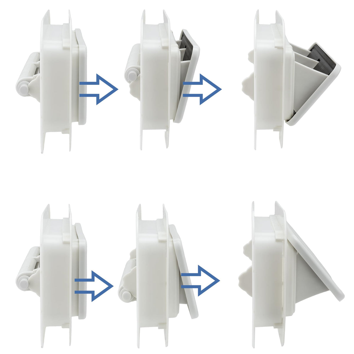 Two Way Plastic Vent with Trim Ring and Built-in Screen, 2 Pack, White U40102