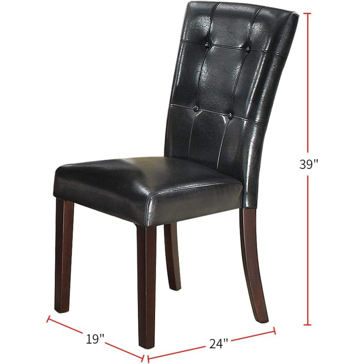 Black Faux Leather Dining Chairs Set of 2 Y2431