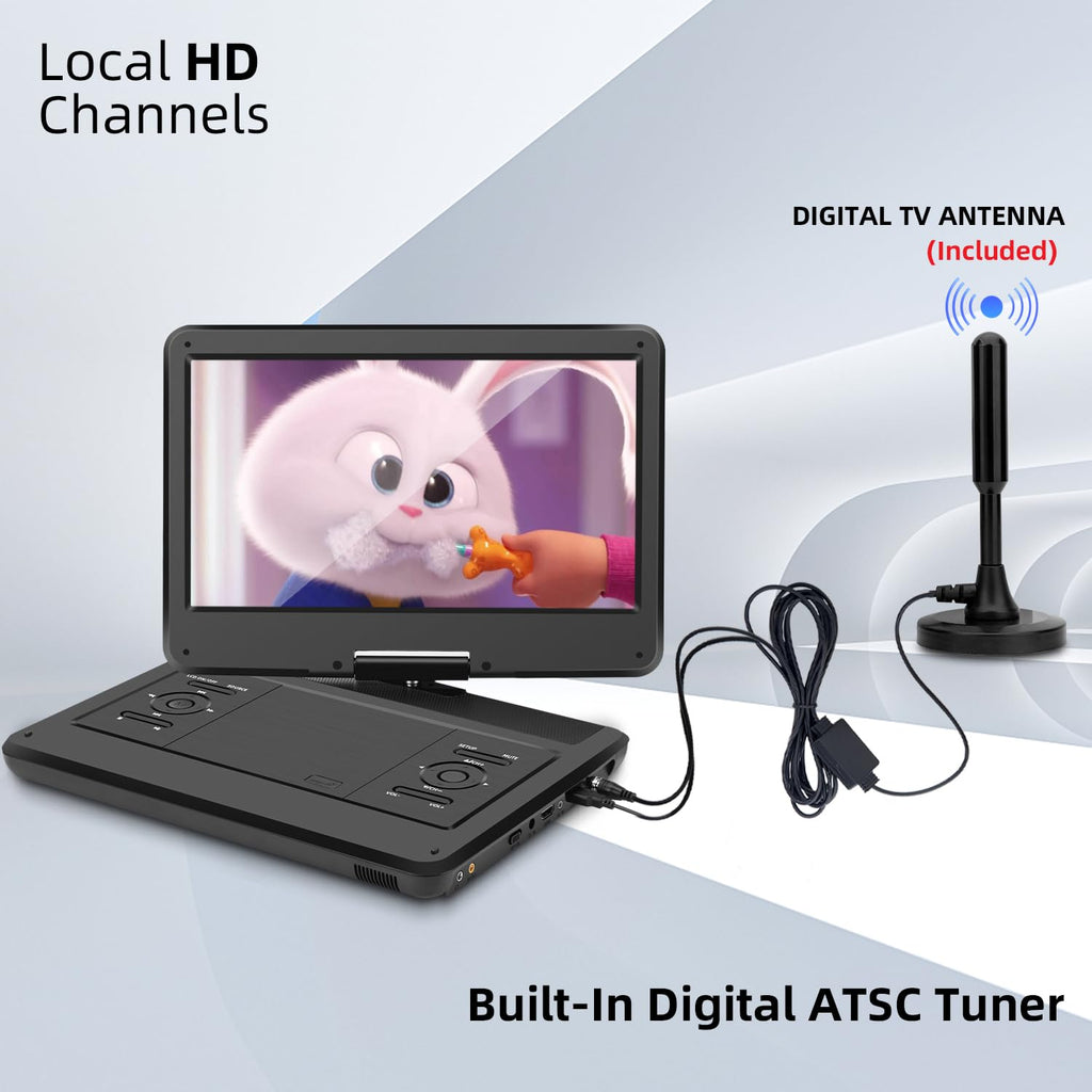 16.5" Portable TV/DVD Player Combo with 14.0" HD Swivel Screen J890