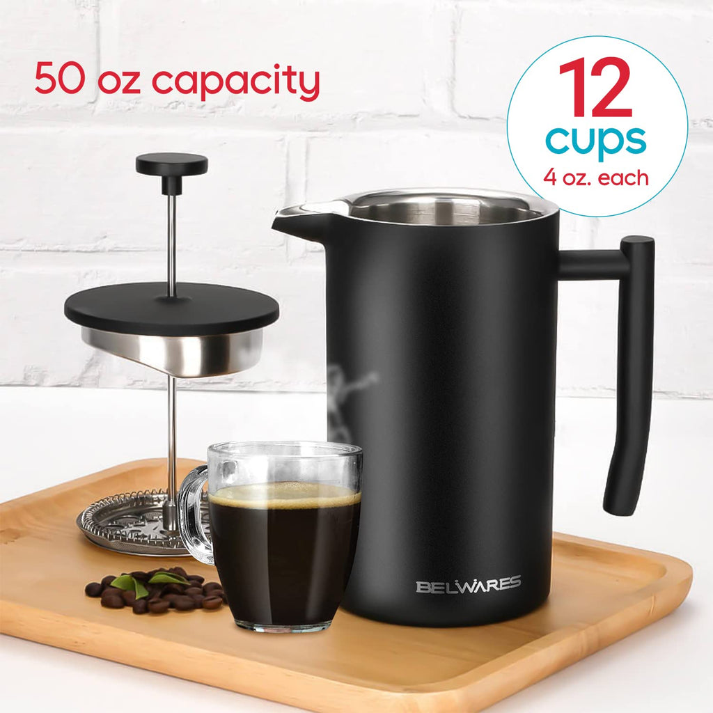 Insulated French Press Coffee Maker 50oz L63394