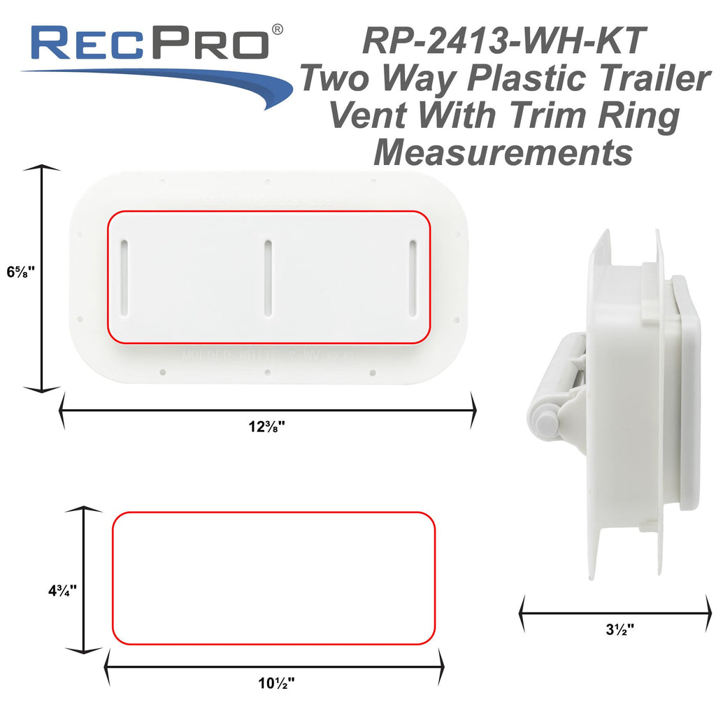 Two Way Plastic Vent with Trim Ring and Built-in Screen, 2 Pack, White U40102