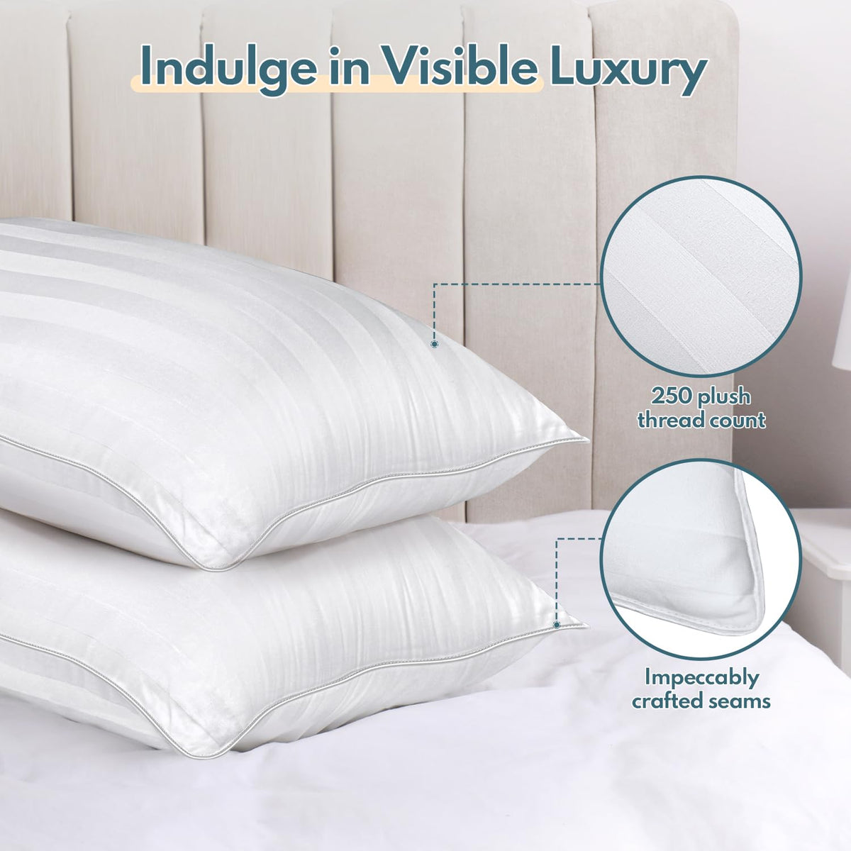 King Size Set of 2 Soft Sleeping Pillow J2162