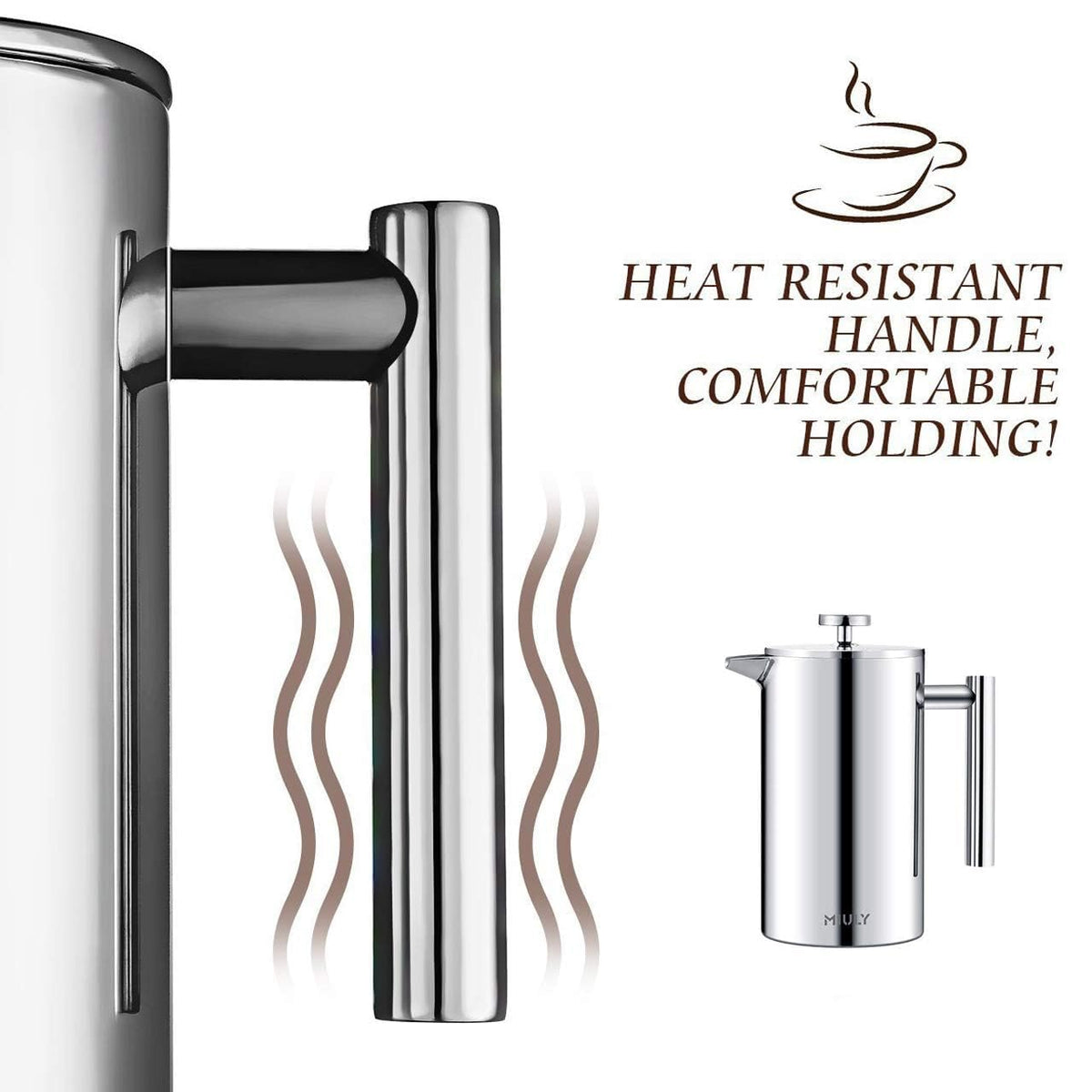Small 12oz Stainless Steel Insulated French Press Y64947
