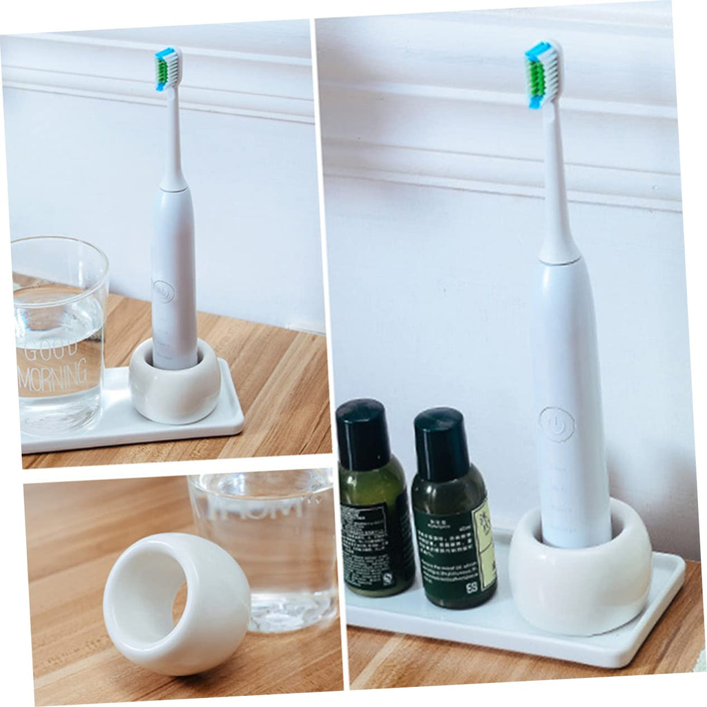 2-Pack White Ceramic Electric Toothbrush Holder Stand S2874