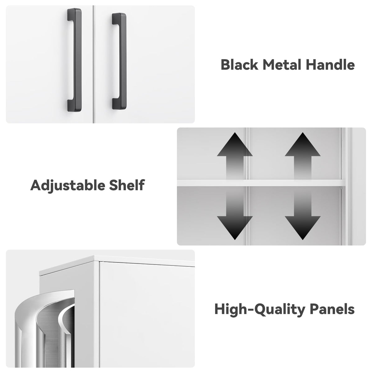 White Metal Wall Cabinet with Adjustable Shelf H5545