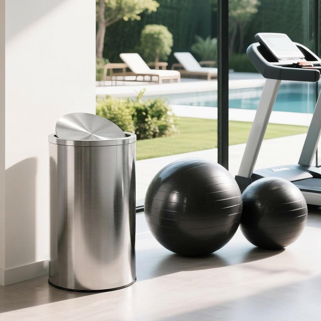13.2 gal Stainless Steel Swing Top Trash Can Z577