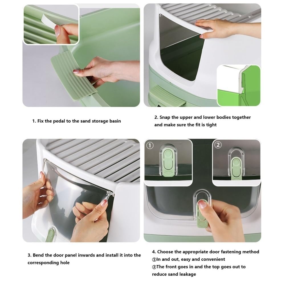 Enclosed Top-Entry Cat Litter Box with Scoop T93103