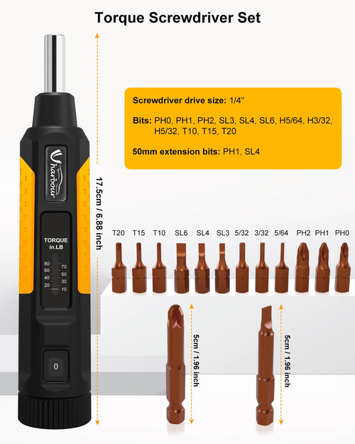 10-80 in.lb Torque Screwdriver Set U190