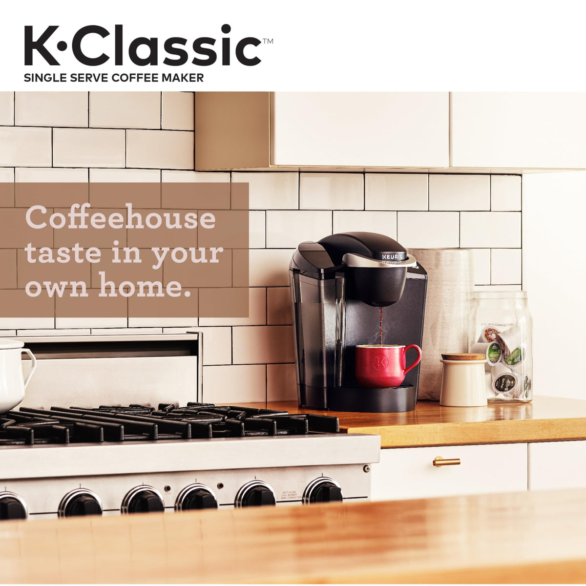 Single Serve K-Cup Pod Coffee Maker with 3 Brew Sizes, Black G292821
