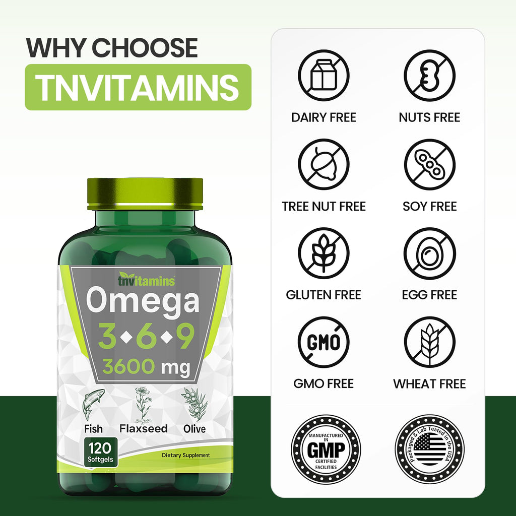 3600mg Omega 3 6 9 Softgels Fish Oil Flaxseed Olive Oil P235546