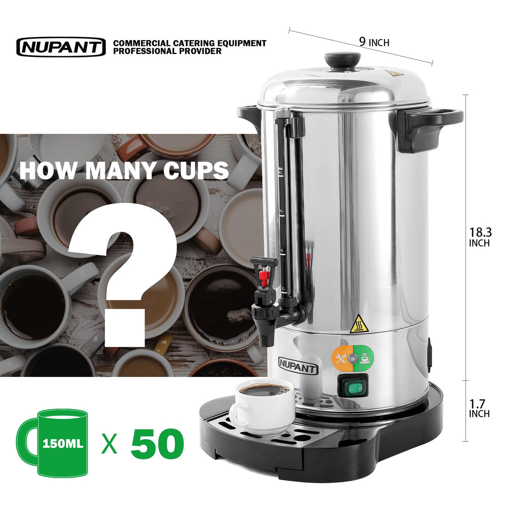 50 Cup Coffee Urn and 12-Cup Commercial Drip Coffee Maker with 2 Carafes E984