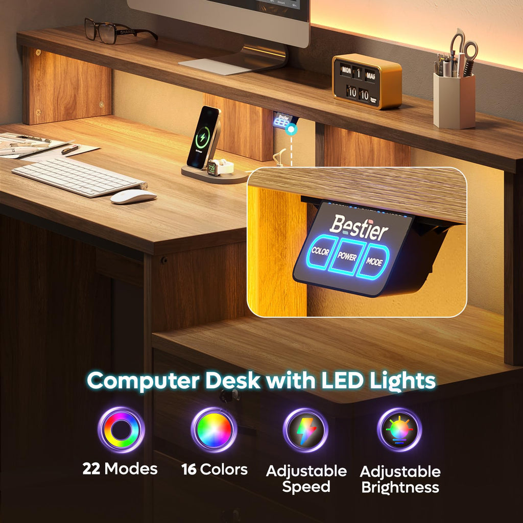 55-Inch Computer Desk with File Drawer P7364