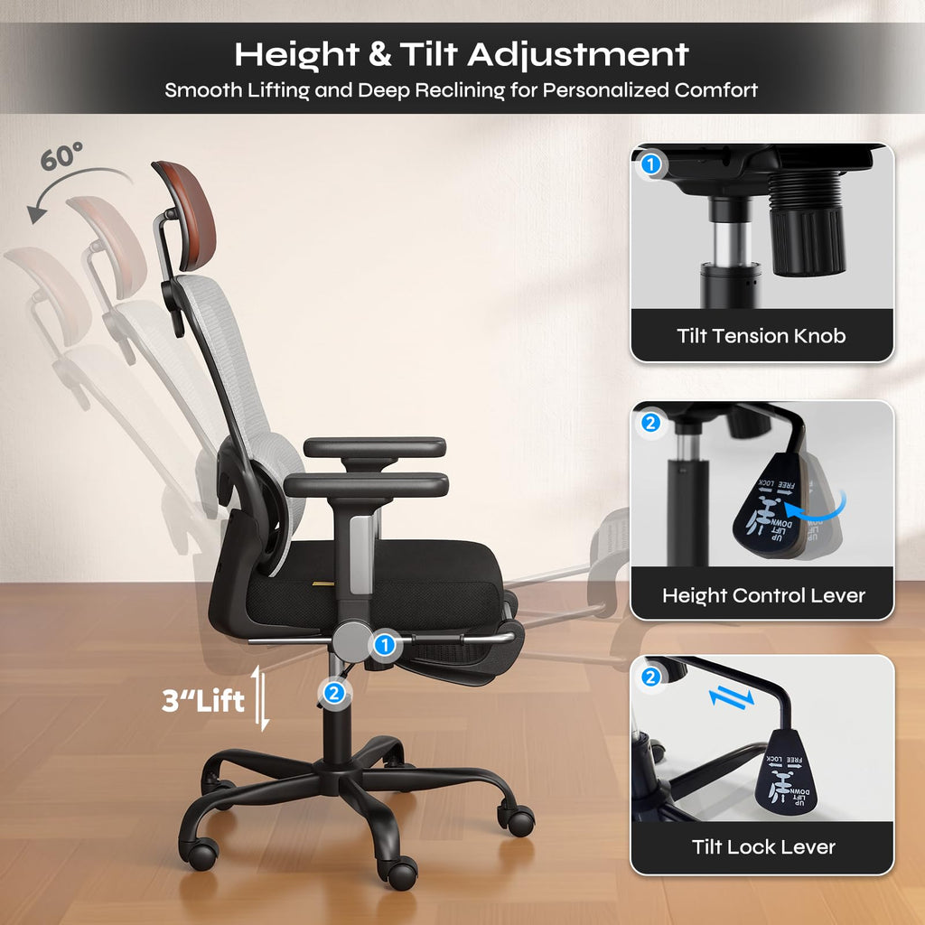 Ergonomic High Back Mesh Office Chair W129408