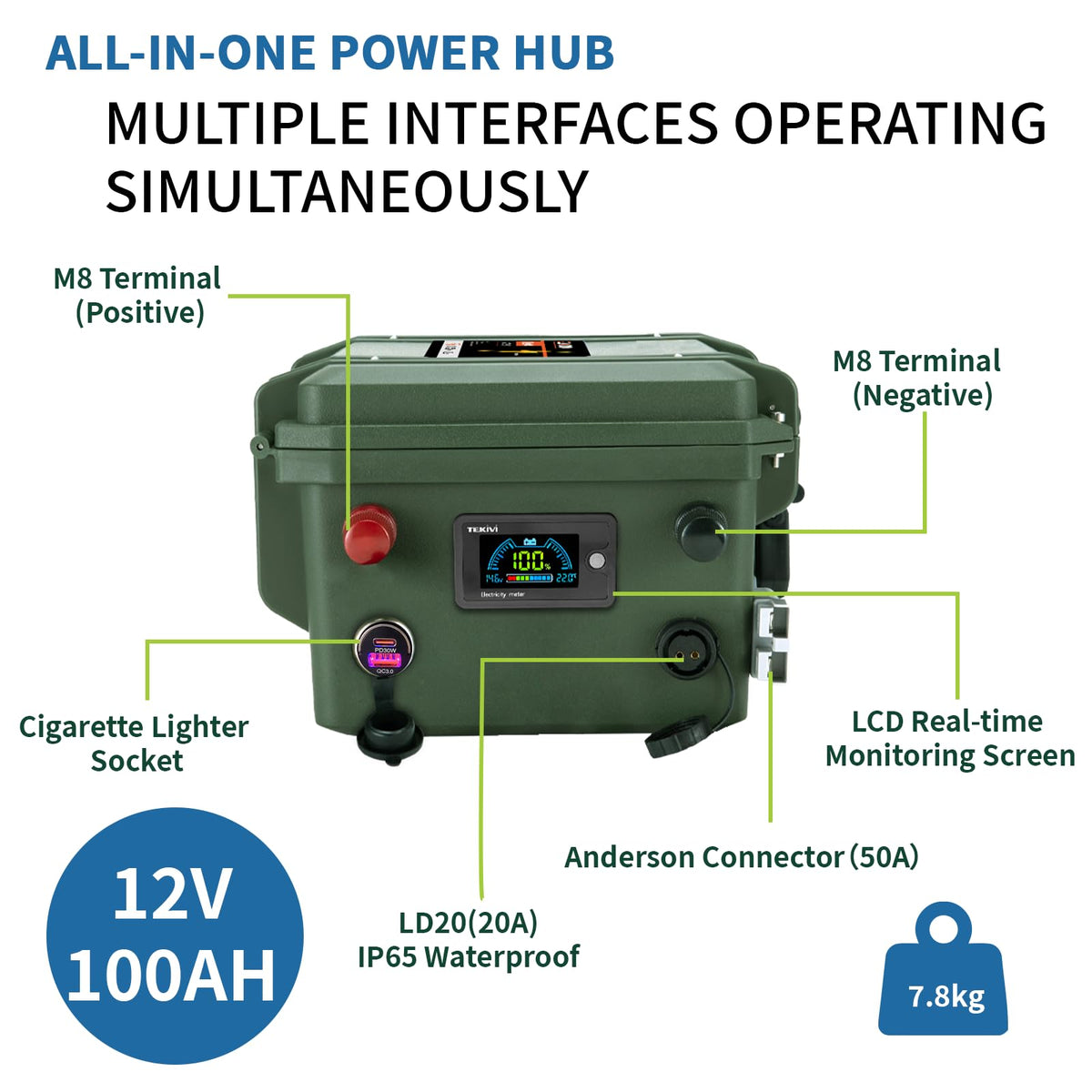 12V 100Ah LiFePO4 Deep Cycle Battery C245958