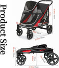 4 Wheel Foldable Dog Stroller with Mesh & Sunroof M97797
