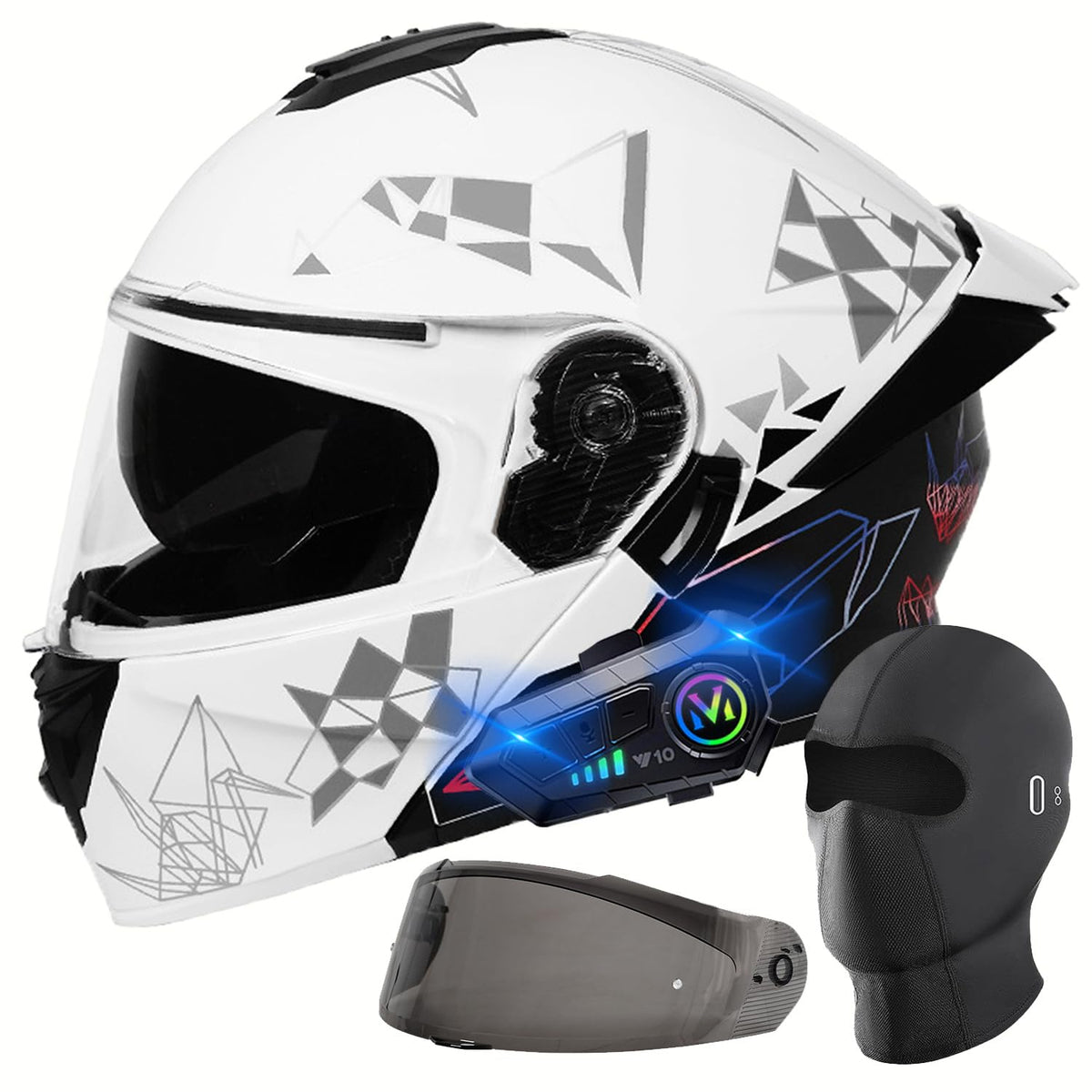 DOT Approved Flip Up Full Face Dual Visor Motorcycle Helmet I9410