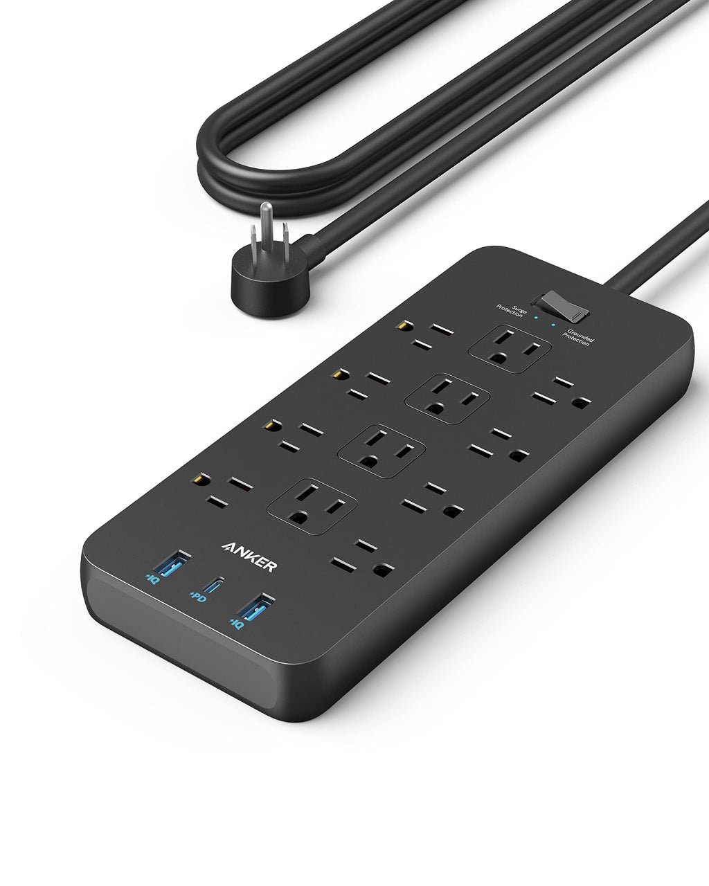 Power Strip with Surge Protector, Outlet Extender, 20W, 12 AC N309