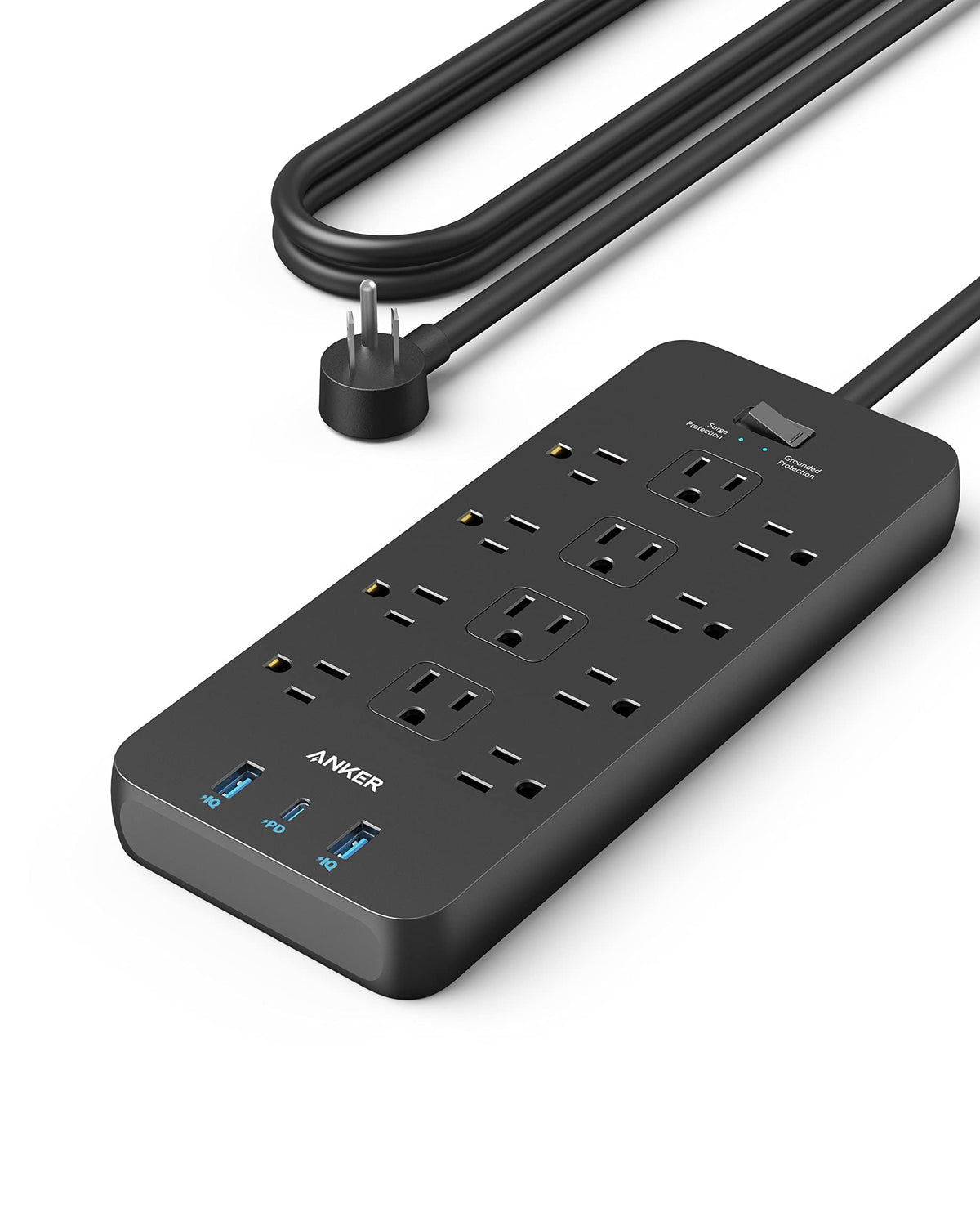 Power Strip with Surge Protector, Outlet Extender, 20W, 12 AC N309