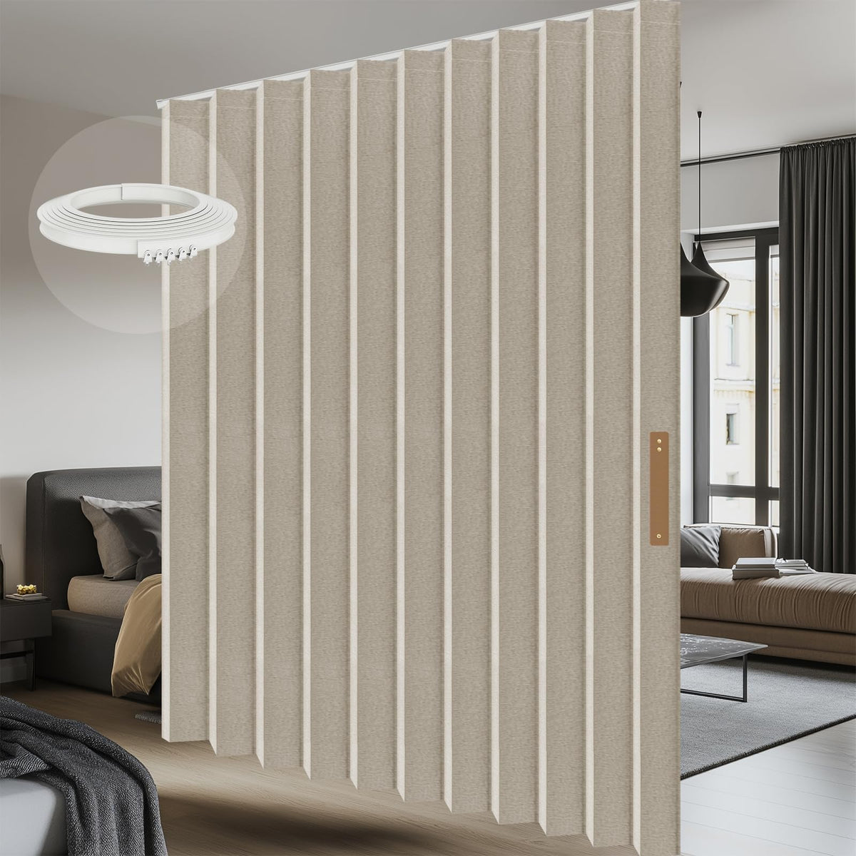 Blackout Room Divider Curtains Cream White W100 x L84 1 Pack B95502