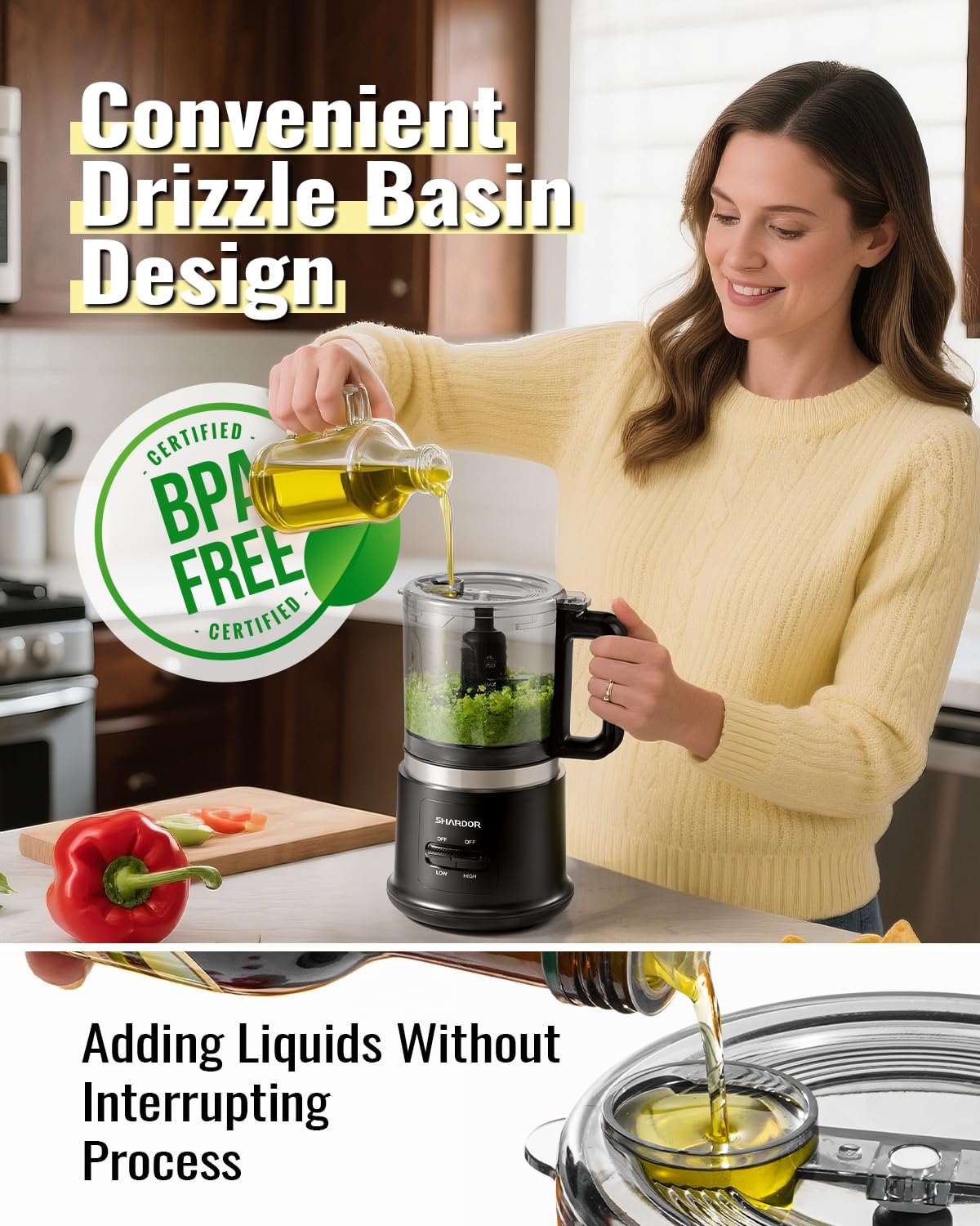 4 Cup Electric Food Processor with Stainless Steel Blades A45138