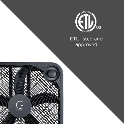 20" Box Fan, 3 Settings, Black K136