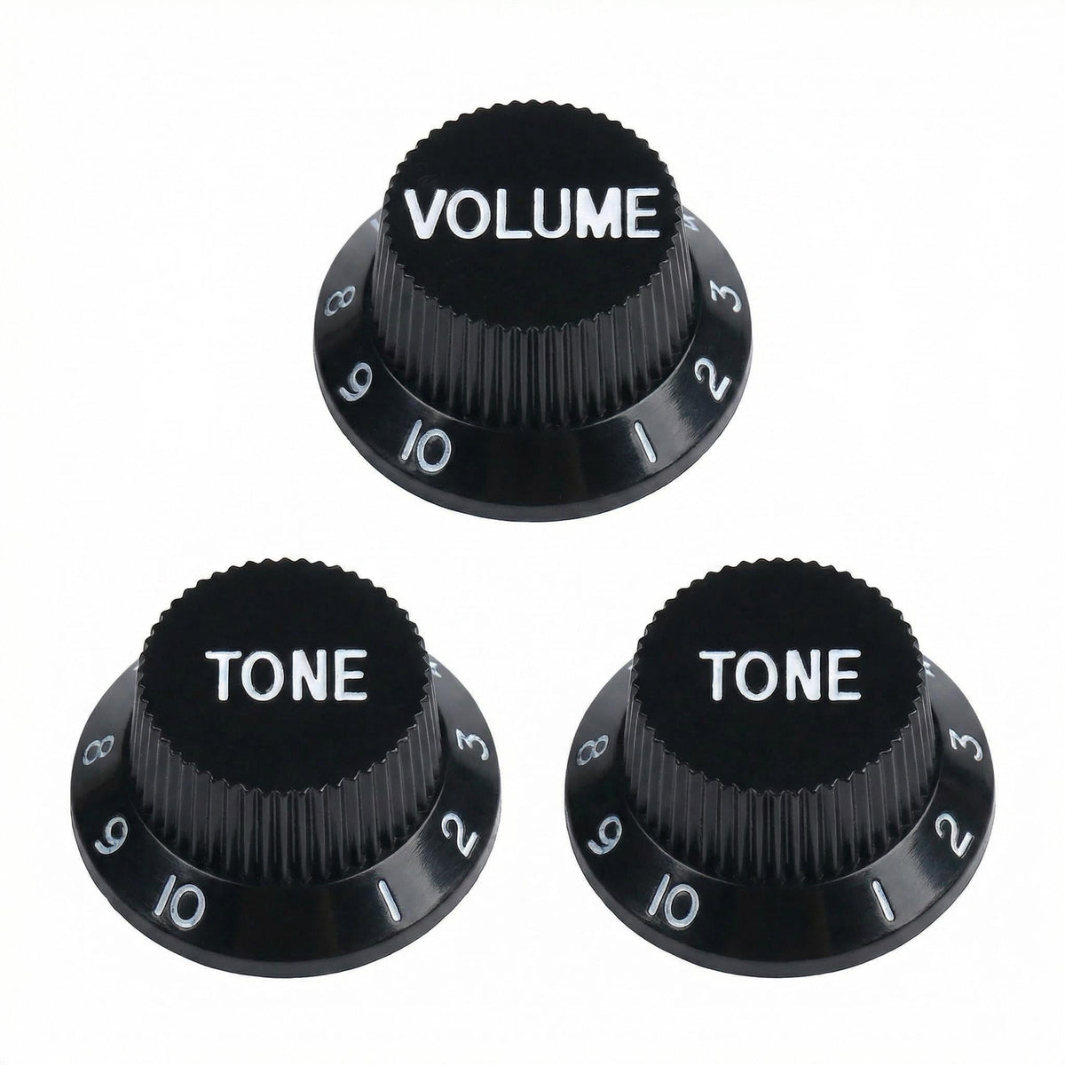 Black 1 Volume 2 Tone Guitar Control Knobs Set P583
