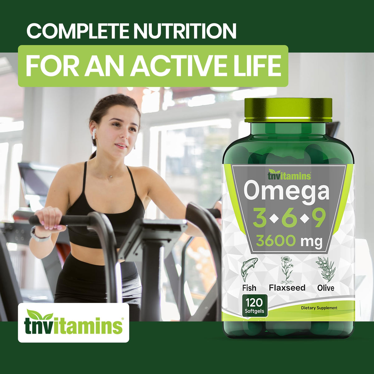 3600mg Omega 3 6 9 Softgels Fish Oil Flaxseed Olive Oil P235546