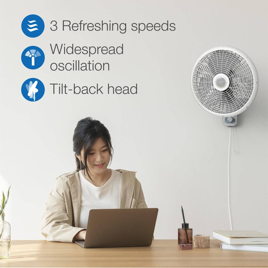 16" 3-Speed Oscillating Wall Mount Fan K3271