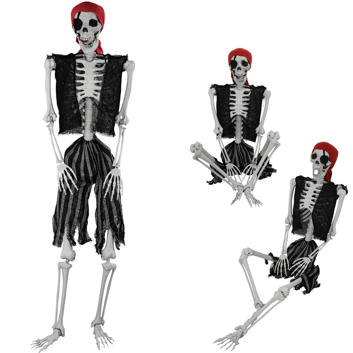 5.4ft Life Size Pirate Skeleton with Movable Joints P709