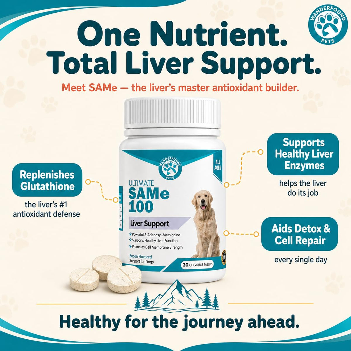 Liver Support for Dogs Chewable Tablets A186