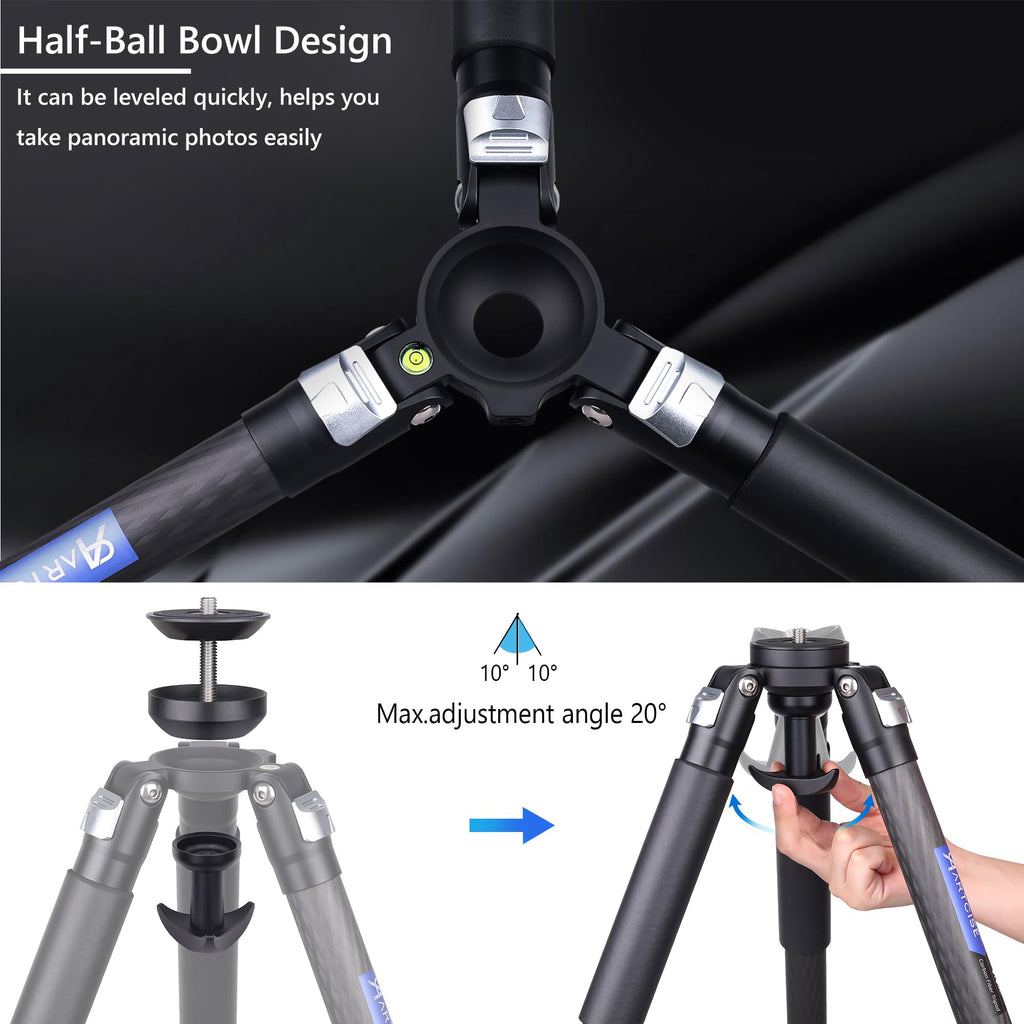 Carbon Fiber 32mm Tube Camera Tripod with 65mm Bowl Adapter W377225