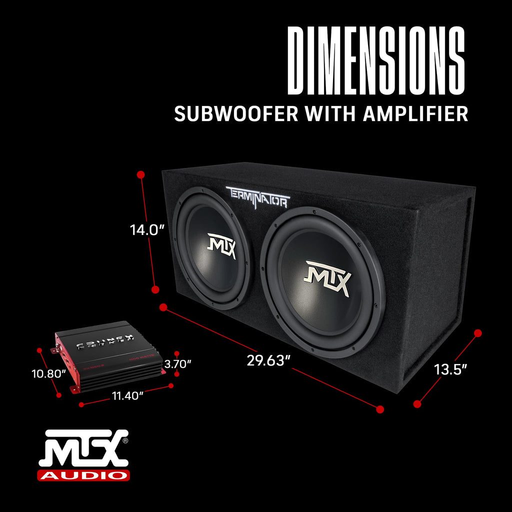 1000 Watt 2 Channel Amplifier with 12 Inch Subwoofer Enclosure A5065