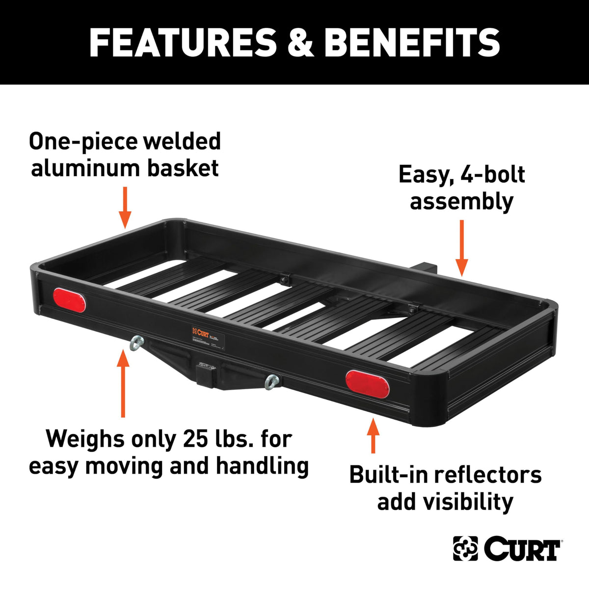 Black Aluminum Hitch Cargo Carrier B1558