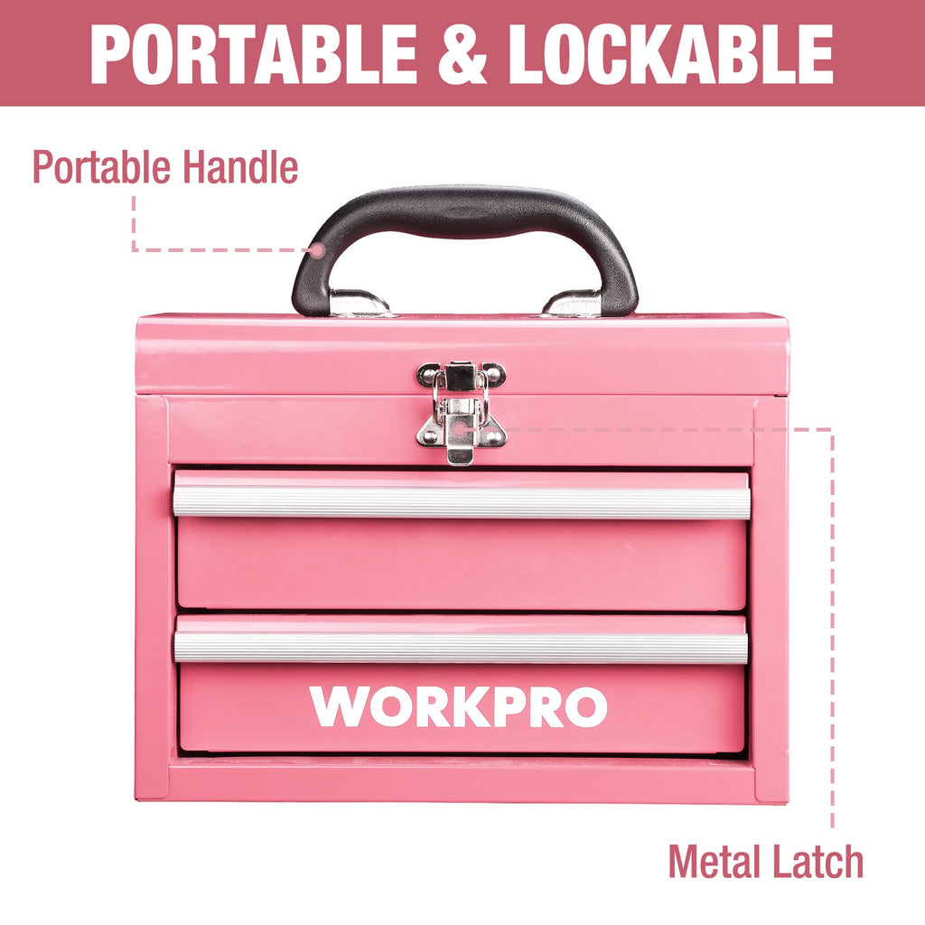 Portable Mini Metal Tool Box with 2 Drawers T6508