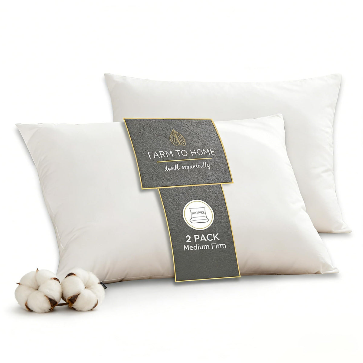 Feather and Down Pillows, 100% Organic Cotton Cover D991