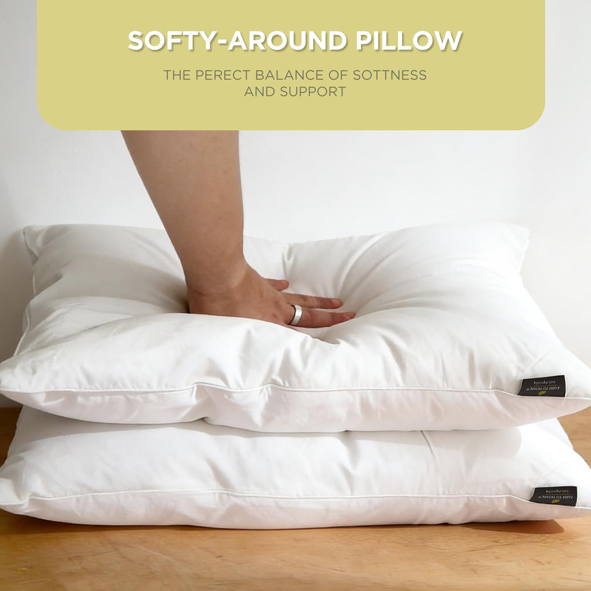 Feather and Down Pillows, 100% Organic Cotton Cover D991
