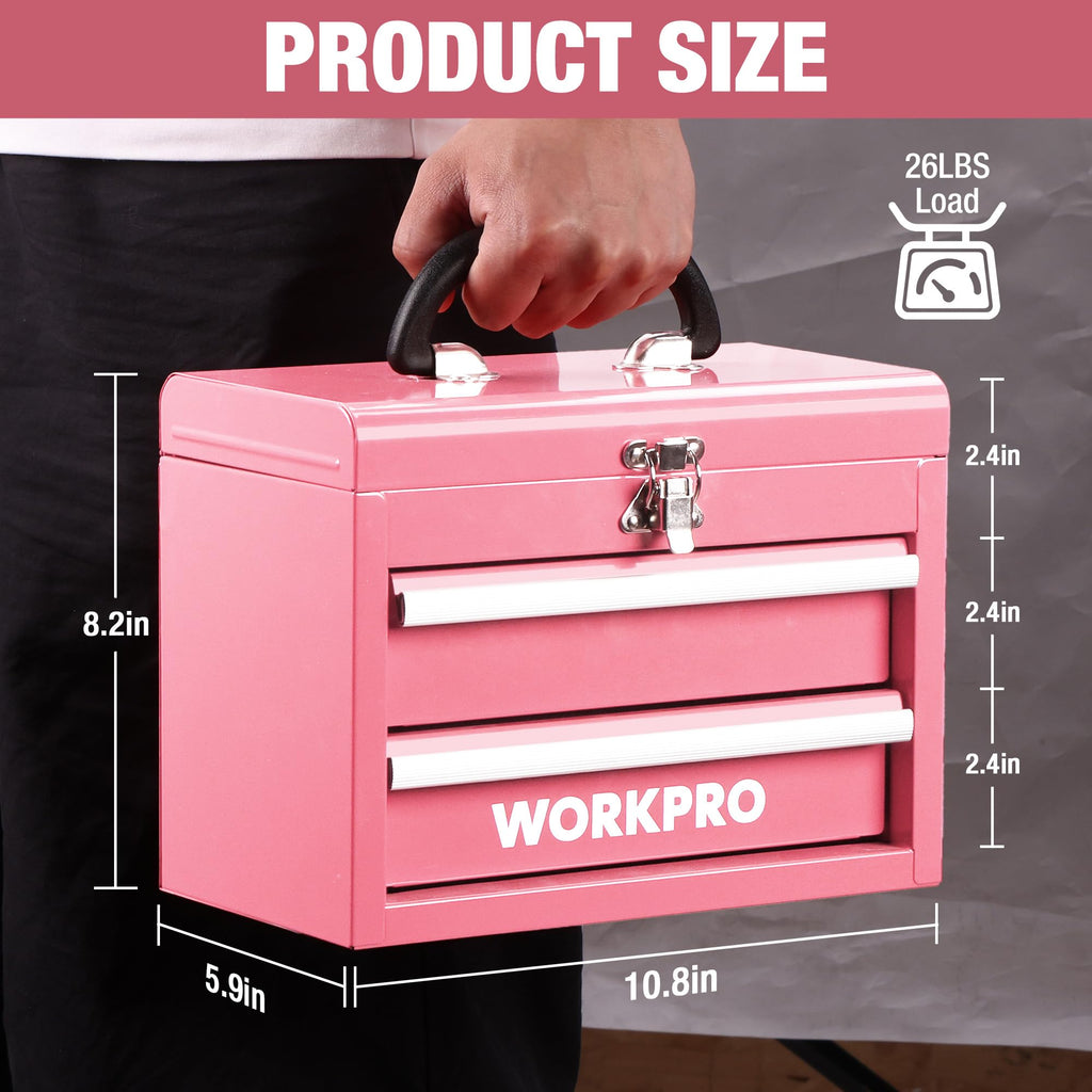 Portable Mini Metal Tool Box with 2 Drawers T6508